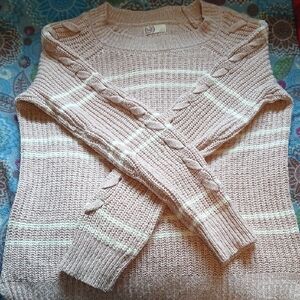 Women's Cable Knit Sweater - Beige